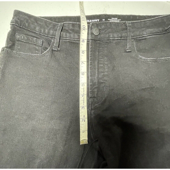 Old Navy High Rise Kicker Boot Cut Jeans Size 12 Womens Black Denim Womens - Picture 8 of 11